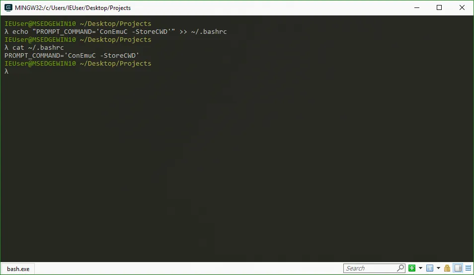 Настройки в .bashrc