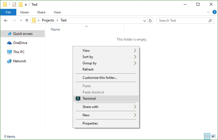 Теперь из любой папки можно консоль открыть