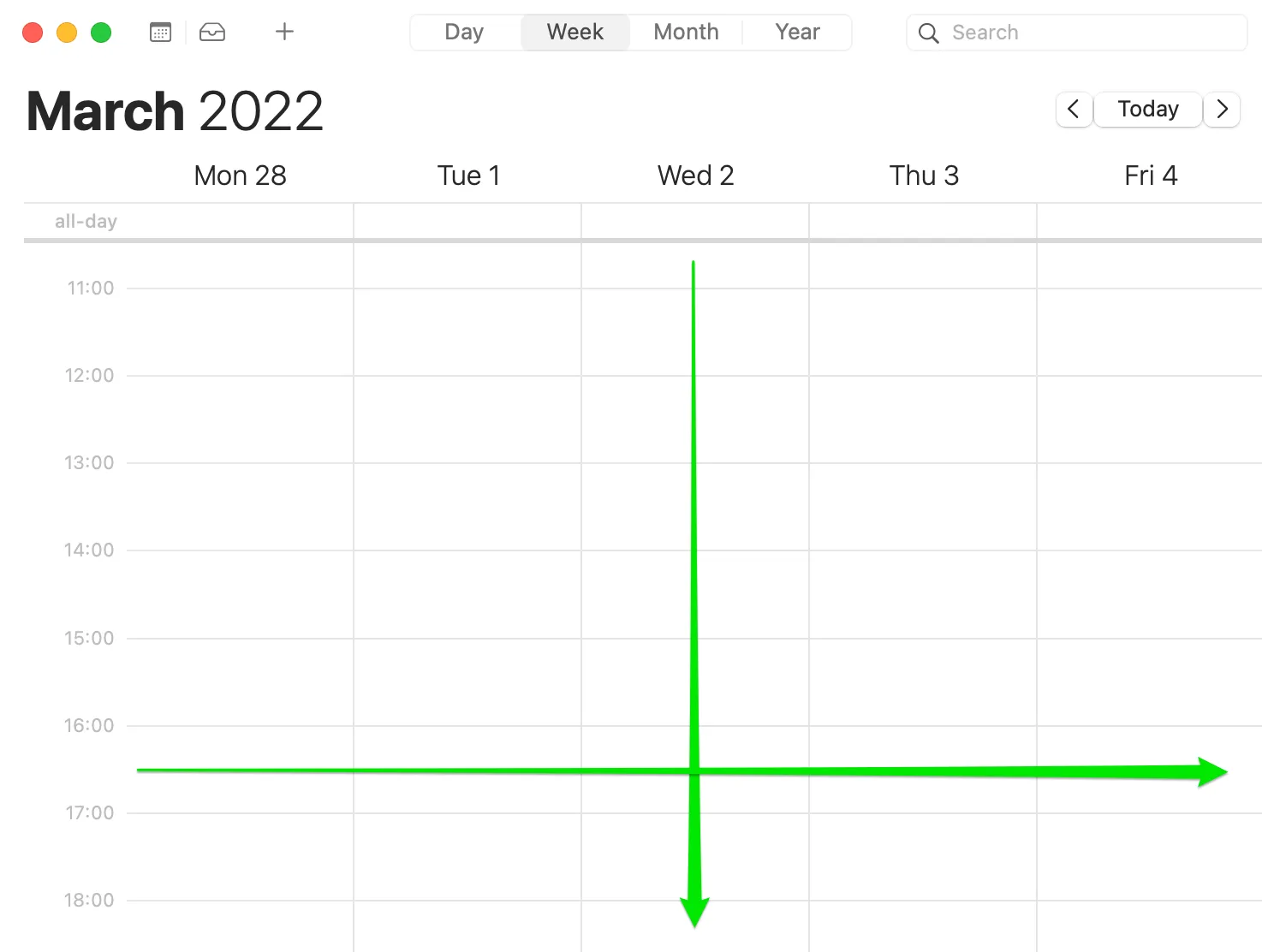 Occupy one day in your calendar or the same time across different days.